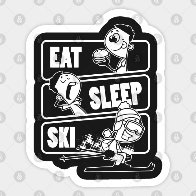 Eat Sleep Ski Repeat - Funny Skiing Lover Skier Gift product Sticker by theodoros20